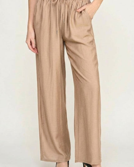 LELIS50 Silky Woven – Drawstring Wide Leg Pants
