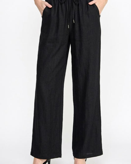 LELIS50 Silky Woven – Drawstring Wide Leg Pants