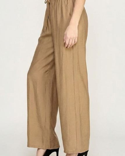 LELIS50 Silky Woven – Drawstring Wide Leg Pants