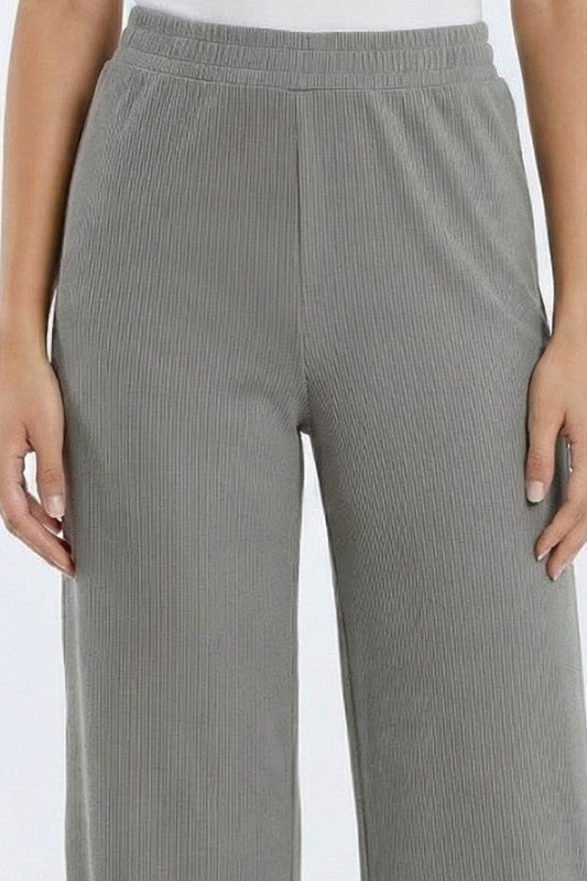 R10 SOLID FINE RIB STRAIGHT PANTS