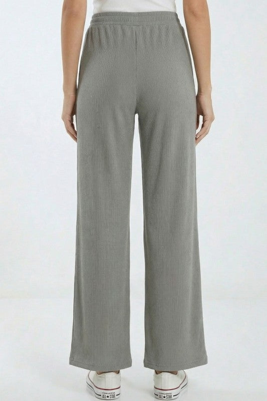 R10 SOLID FINE RIB STRAIGHT PANTS