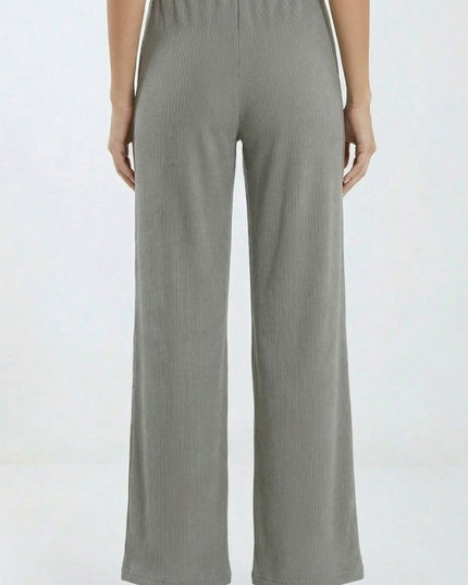 R10 SOLID FINE RIB STRAIGHT PANTS