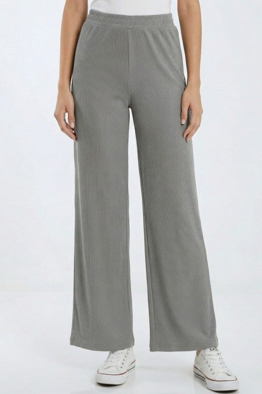 R10 SOLID FINE RIB STRAIGHT PANTS
