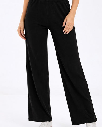 R10 SOLID FINE RIB STRAIGHT PANTS