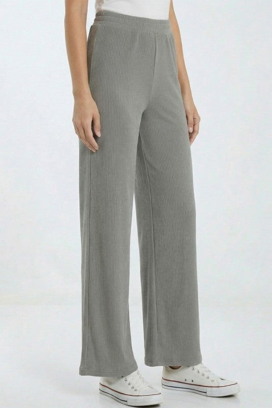 R10 SOLID FINE RIB STRAIGHT PANTS
