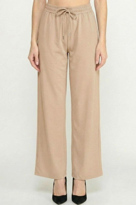 Crystal Sandstone Drawstring Pants – Relaxed Comfort Fit