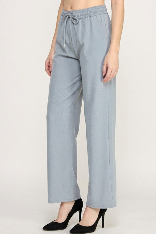 Crystal Sandstone Drawstring Pants – Relaxed Comfort Fit