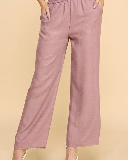 LELIS-01C LINEN INSPIRED STRAIGHT LEG PANTS