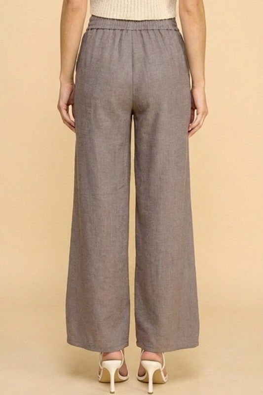 LELIS-01C LINEN INSPIRED STRAIGHT LEG PANTS