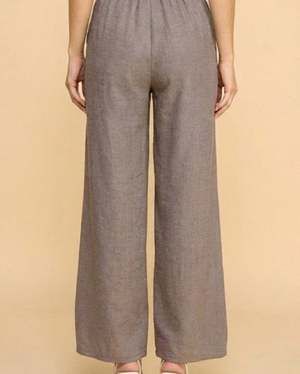 LELIS-01C LINEN INSPIRED STRAIGHT LEG PANTS