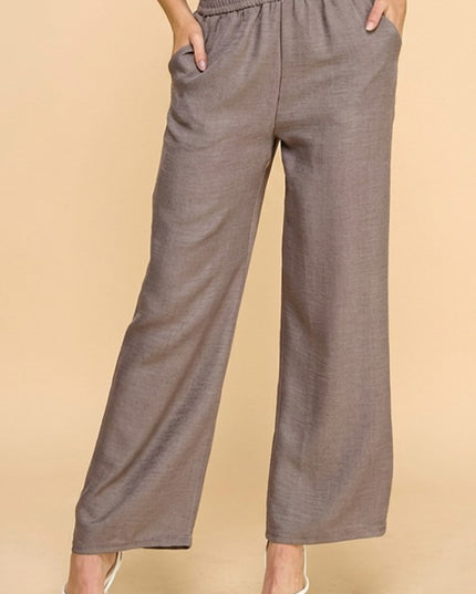 LELIS-01C LINEN INSPIRED STRAIGHT LEG PANTS