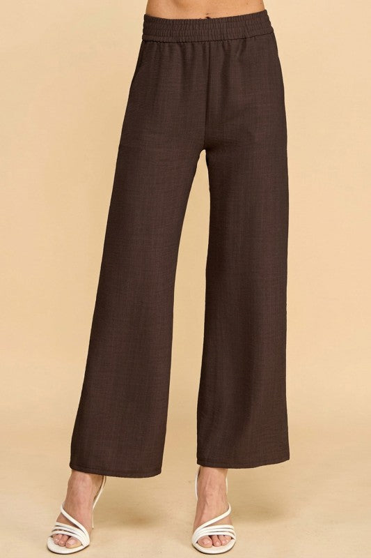 LELIS-01C LINEN INSPIRED STRAIGHT LEG PANTS