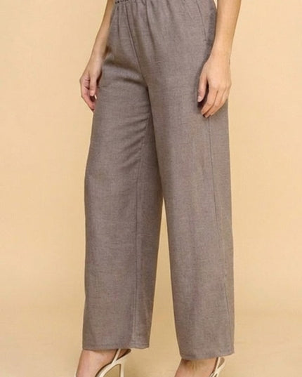 LELIS-01C LINEN INSPIRED STRAIGHT LEG PANTS