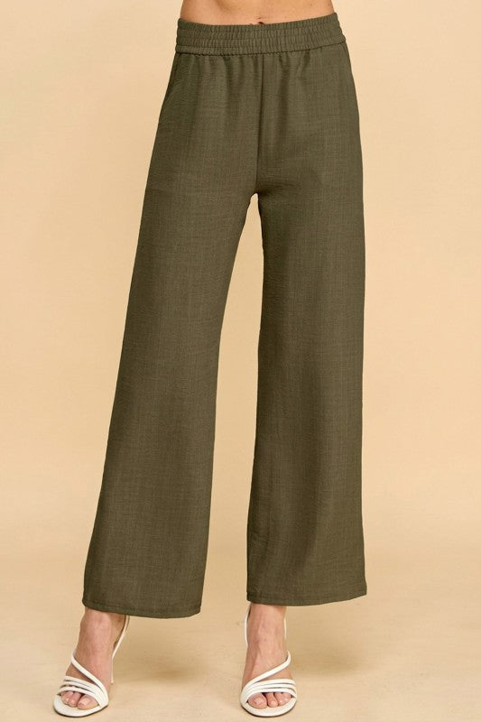 LELIS-01C LINEN INSPIRED STRAIGHT LEG PANTS
