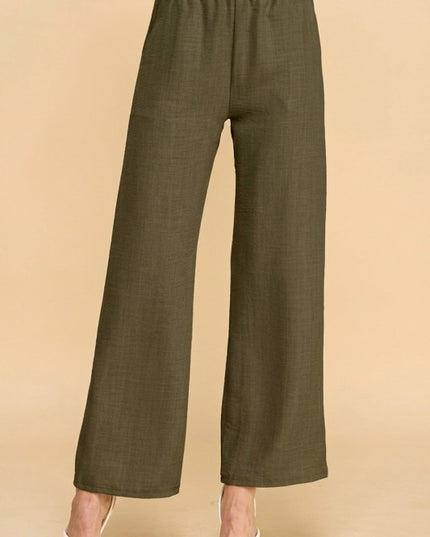 LELIS-01C LINEN INSPIRED STRAIGHT LEG PANTS
