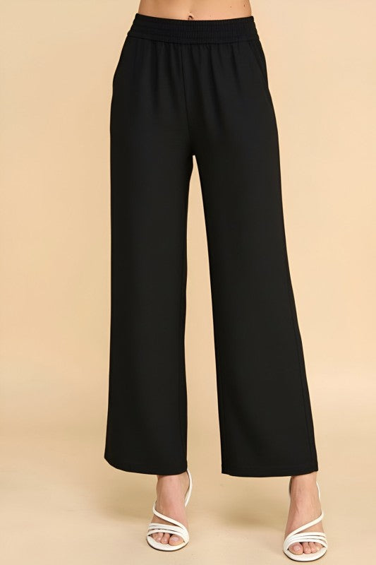 LELIS-01C LINEN INSPIRED STRAIGHT LEG PANTS