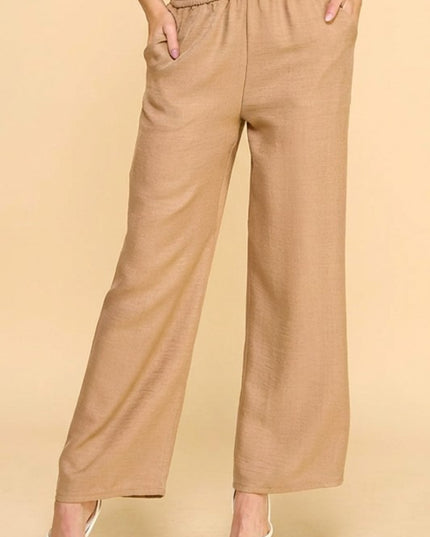 LELIS-01C LINEN INSPIRED STRAIGHT LEG PANTS