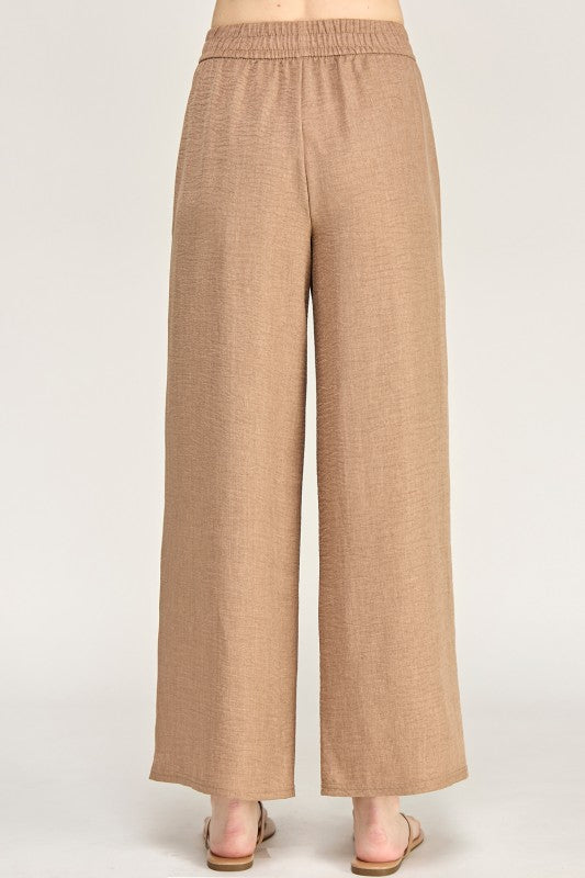 Linen Drawstring Pants – Relaxed Wide Leg Fit