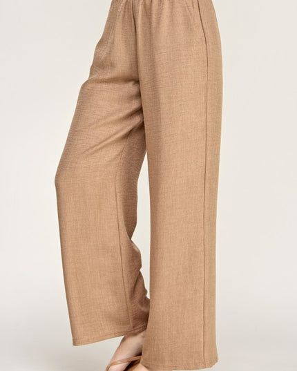Linen Drawstring Pants – Relaxed Wide Leg Fit