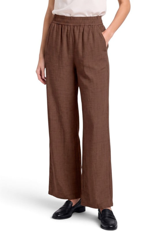 PLUS LELIS-02X Linen Wide Leg Pants – Relaxed Fit