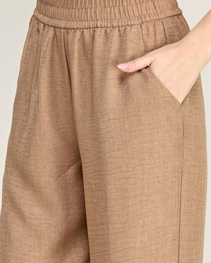 Linen Drawstring Pants – Relaxed Wide Leg Fit
