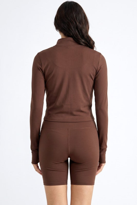 Solid Yoga Jacket 2-Piece Set – Sculpt Fit Activewear Set
