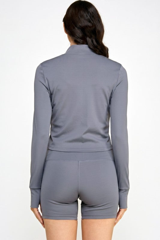 Solid Yoga Jacket Set – Fitted Performance Active Set