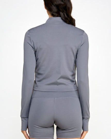 Solid Yoga Jacket Set – Fitted Performance Active Set