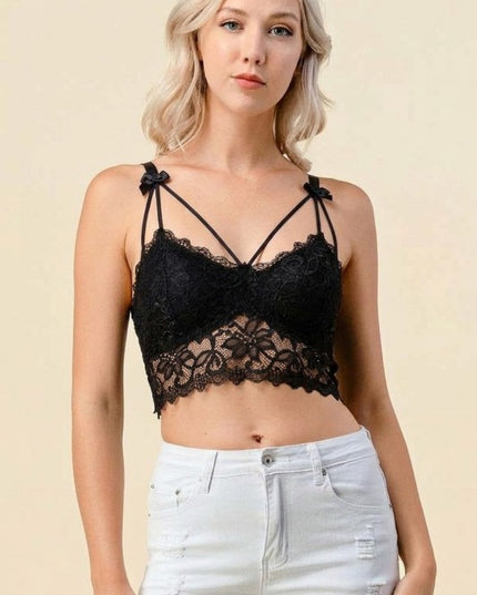 LB37C Ribbon Detail Lace Bralette