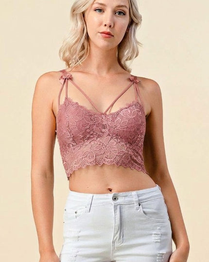 LB37C Ribbon Detail Lace Bralette