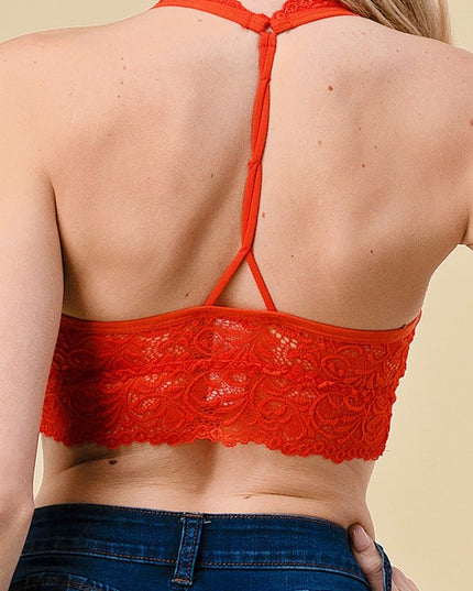 LB18 LACE HALTER NECK BRALETTE
