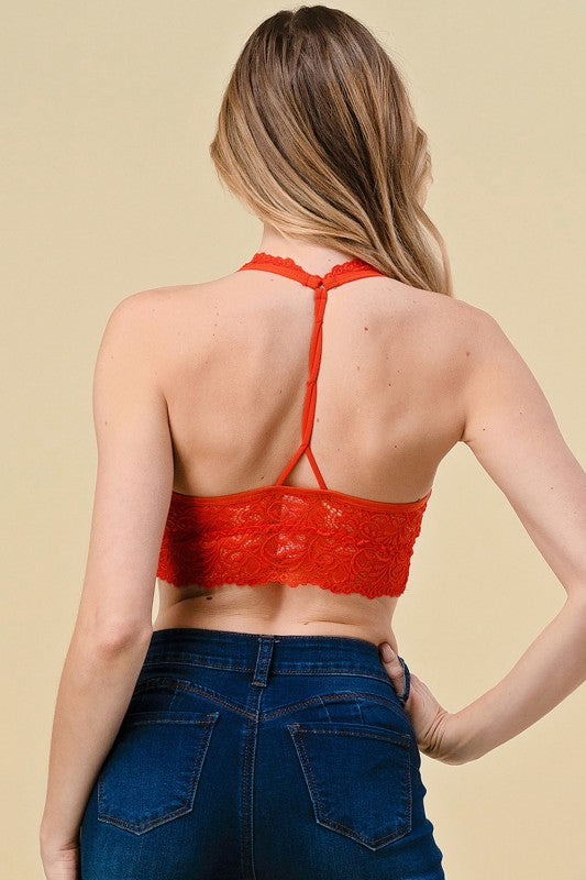 LB18 LACE HALTER NECK BRALETTE