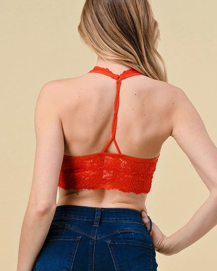 LB18 LACE HALTER NECK BRALETTE