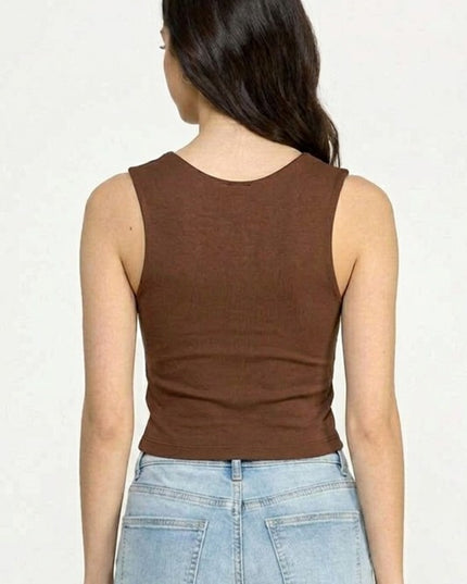 Crop Top V-Neck Double Layer – Sculpt Fit Stretch