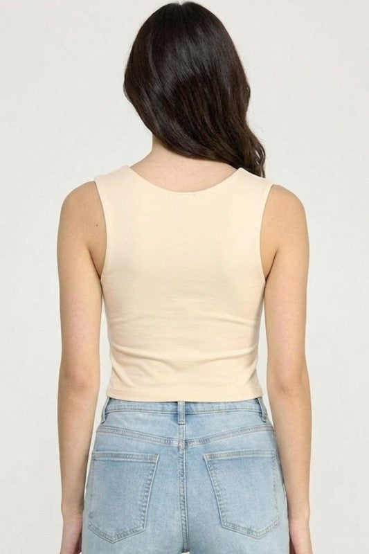 Crop Top Scoop Neck – Fitted Stretch Slim Fit