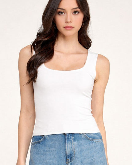 Crop Top Scoop Neck – Fitted Stretch Slim Fit