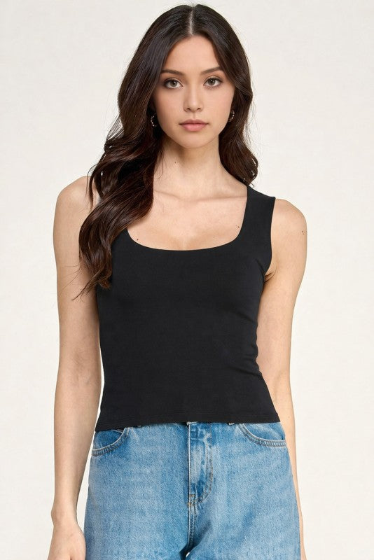 Crop Top Scoop Neck – Fitted Stretch Slim Fit