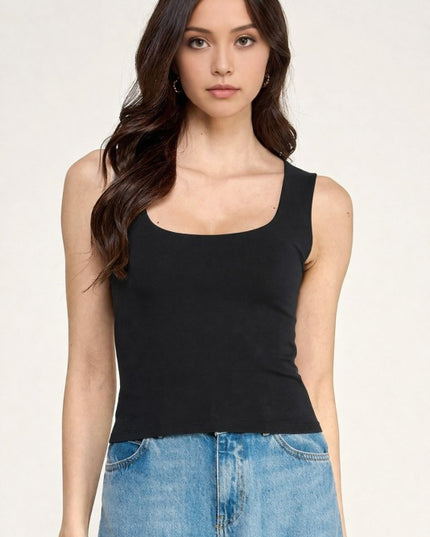 Crop Top Scoop Neck – Fitted Stretch Slim Fit