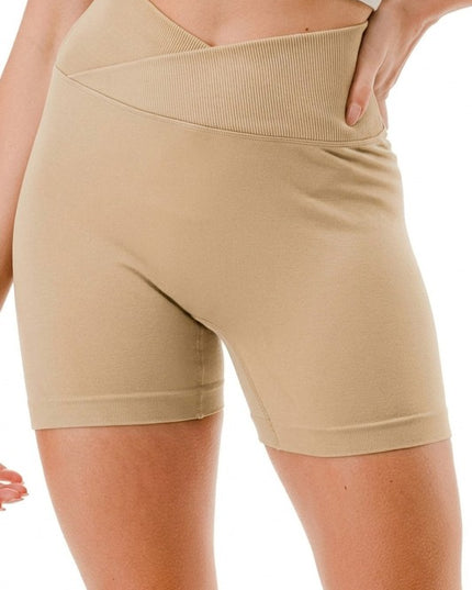 LEG15 V-WAIST RIBBED SHORTS