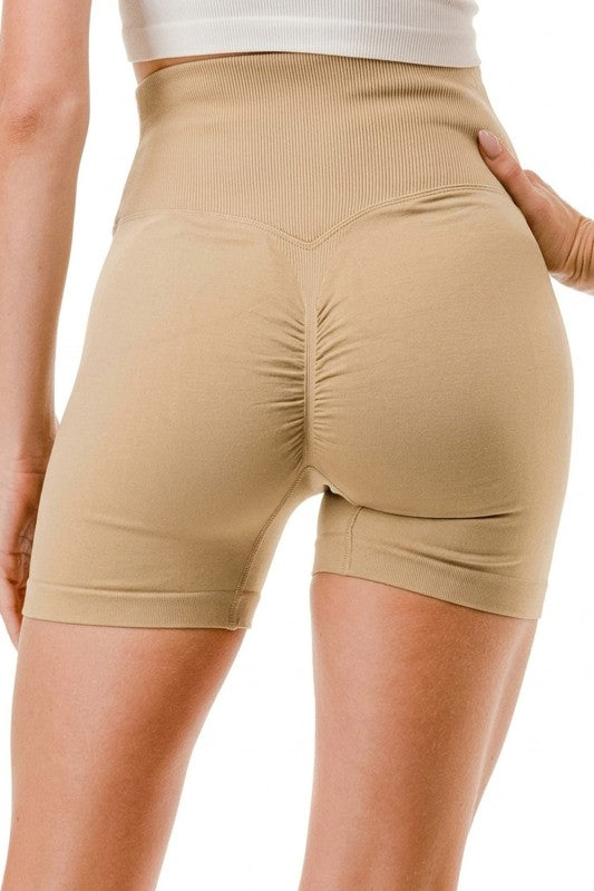 LEG15 V-Waist Ribbed Shorts – High Waist Sculpt Fit