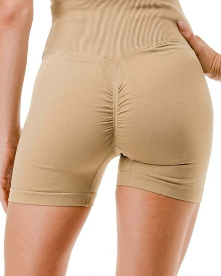 LEG15 V-Waist Ribbed Shorts – High Waist Sculpt Fit