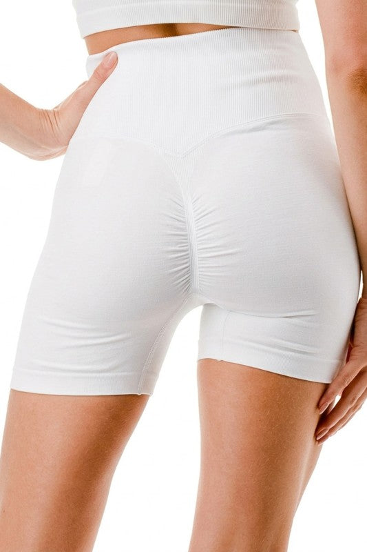 LEG15 V-Waist Ribbed Shorts – High Waist Sculpt Fit