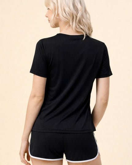 SET-201 SOLID SHORT SLEEVE AND SHORTS SET