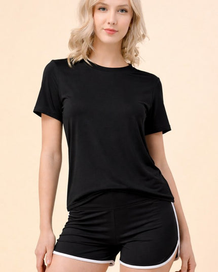 SET-201 SOLID SHORT SLEEVE AND SHORTS SET