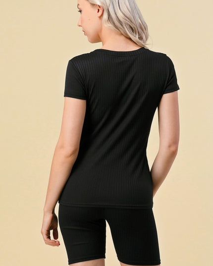 Solid Ribbed Two Piece Set – Slim Fit Loungewear