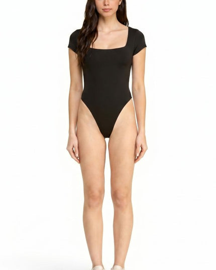 BST24 Square Neck Short Sleeve Bodysuit – Fitted Stretch Top