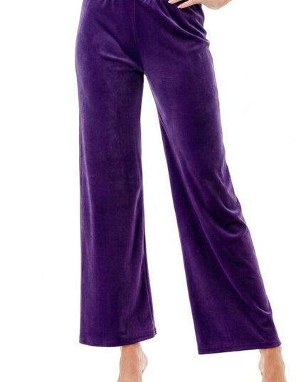 VW001 Stretch Velour – Elastic Waist Straight Leg Pants
