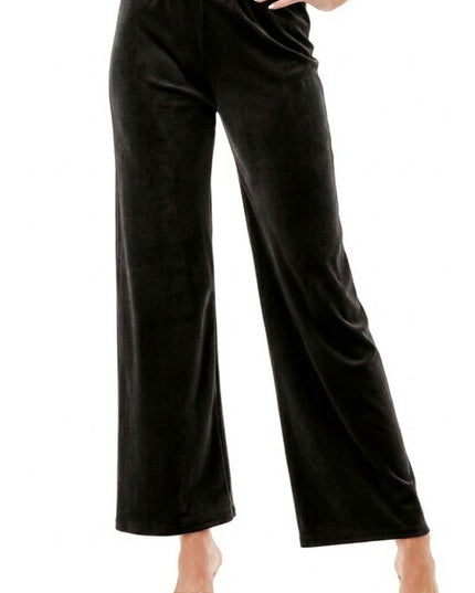 VW001 Stretch Velour – Elastic Waist Straight Leg Pants