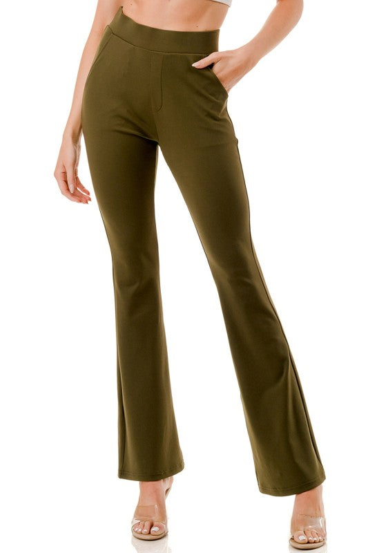 Y60B-PANTS YOGA BELL BOTTOMS DRESS PANTS