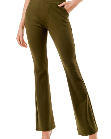 Y60B-PANTS YOGA BELL BOTTOMS DRESS PANTS
